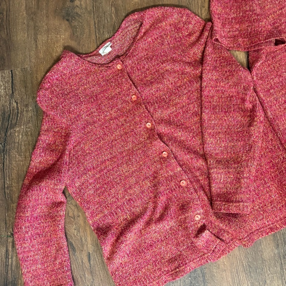 Vintage Blair boutique red cardigan and short sleeve set - Picture 4 of 4